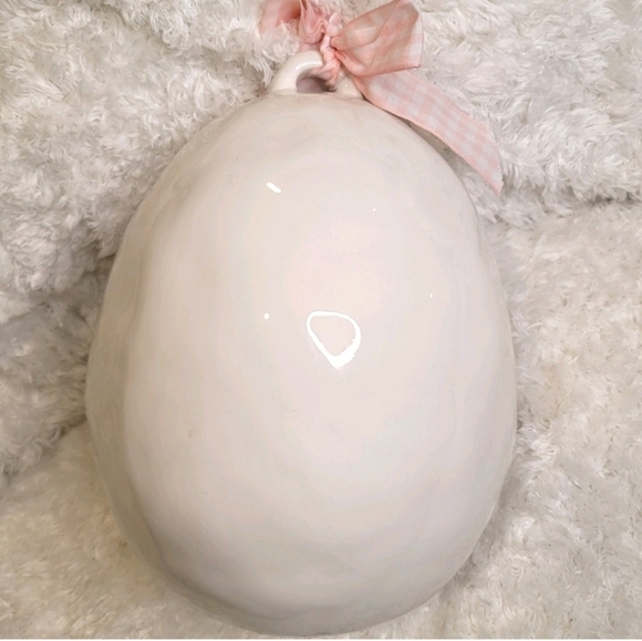 RARE RAE DUNN Gigantic Ceramic Easter, Spring Egg and Happy Easter Egg bundle - Picture 5 of 16